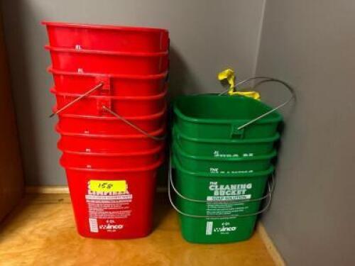 (12) WINCO 6 QT CLEANING BUCKETS.