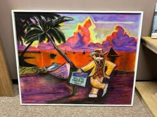 60" X 49" ORIGINAL ART WORK BY CRAIG A. EVENS. VOLUTO PARADISE BEACH.
