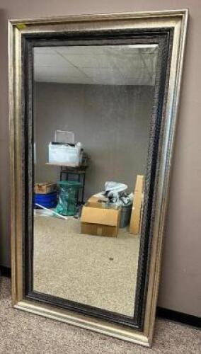 82" X 44" LARGE FRAMED MIRROR.