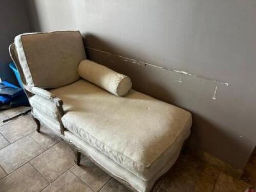 RESTORATION HARDWARE UPHOLSTERED CHAISE LOUNGER