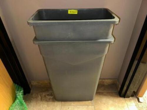 (2) 20 GALLON BAR SIDE TRASH CANS.