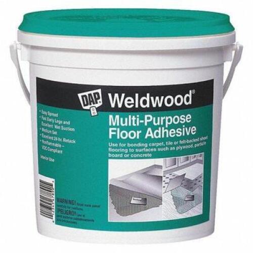 DESCRIPTION: (2) FLOORING ADHESIVE BRAND/MODEL: WELDWOOD #2PE38 INFORMATION: OFF WHITE RETAIL$: $28.61 EA SIZE: 1 GALLON QTY: 2