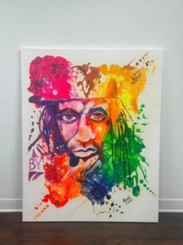 4' X 5' LIL WAYNE OIL ON CANVAS