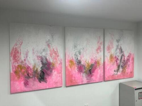 OIL ON CANVAS / THREE PIECE PINK COLLECTION