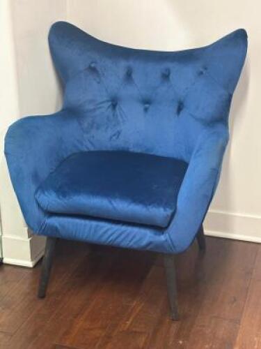 PADDED BLUE ARM CHAIR
