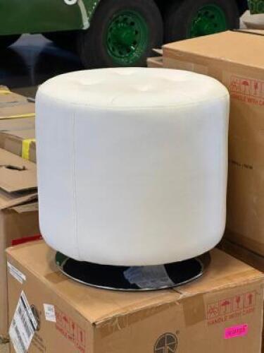 WHITE DOMANI SWIVEL OTTOMAN