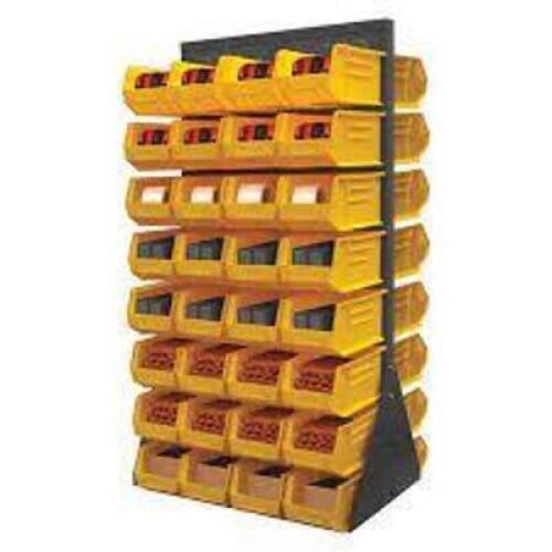 DESCRIPTION: (1) FREE STANDING DOUBLE SIDED LOUVERED BIN STORAGE BRAND/MODEL: DURHAM #G0328960 INFORMATION: NO BINS INCLUDED SIZE: 64.5" X 68-95 RETAI