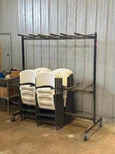 ROLLING CHAIR RACK WITH (16) - ROLLING CHAIRS