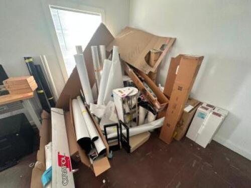 LARGE GROUP OF ASSORTED PRINTER PRODUCTS AND SUPPLIES / CONTENTS OF CORNER