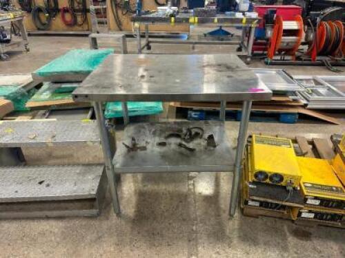 36" STAINLESS PREP TABLE WITH UNDERSHELF