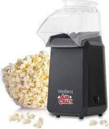 DESCRIPTION: (1) HOT AIR POPCORN POPPER BRAND/MODEL: AIR CRAZY INFORMATION: RED AND BLACK SIZE: POPS 4 QTS RETAIL$: $25.57 EA QTY: 1