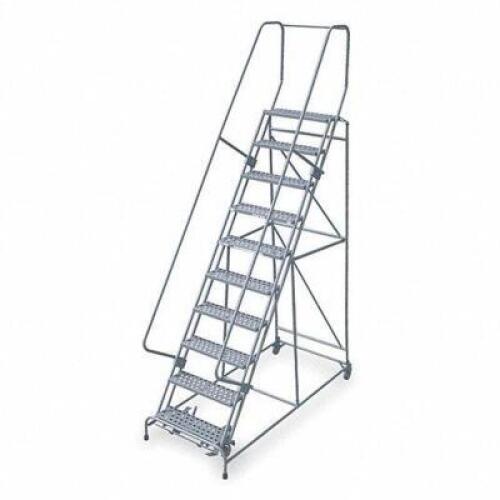 DESCRIPTION: (1) 10 STEP ROLLING LADDER WITH PERFORATED STEP TREAD BRAND/MODEL: COTTERMAN #20Z384 INFORMATION: 450 LB LOAD CAP RETAIL$: $1,597.00 SIZE