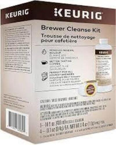 DESCRIPTION: (1) BREWER CLEANSE KIT BRAND/MODEL: KEURIG RETAIL$: $14.99 EA QTY: 1
