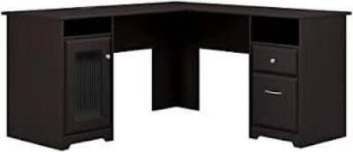 DESCRIPTION: (1) COMPUTER DESK BRAND/MODEL: BUSH FURNITURE INFORMATION: BLACK RETAIL$: $375.99 SIZE: 56X72 QTY: 1