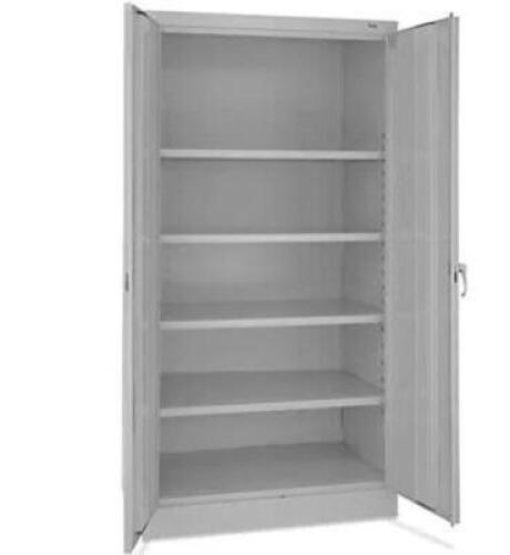 DESCRIPTION: (1) INDUSTRIAL STORAGE CABINET BRAND/MODEL: ULINE #1UEY1-3000 GY INFORMATION: GREY MUST COME INSPECT TO MAKE SURE ALL PIECES ARE THERE RE
