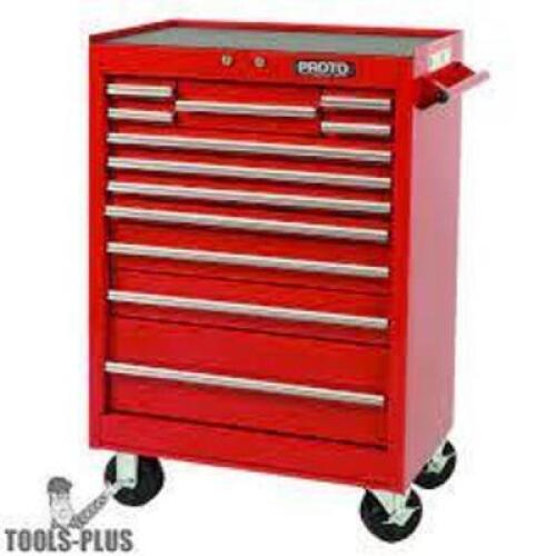 DESCRIPTION: (1) ROLLER CABINET TOOL BOX BRAND/MODEL: STANLEY-PROTO #J442742 INFORMATION: 12 DRAWER RED RETAIL$: $1,346.24 SIZE: 27 IN QTY: 1