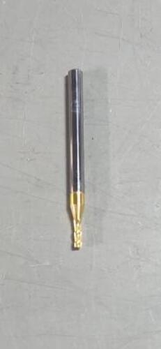 DESCRIPTION: (1) SOLID CARBIDE SQ END MILL BRAND/MODEL: HERTEL 88250097 SIZE: 1/16" DIA 3/16" LOC 1/8" SD QTY: 1