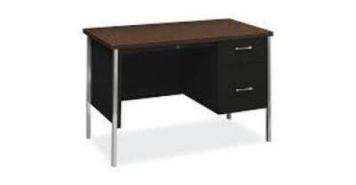 DESCRIPTION: (1) SINGLE PEDESTAL DESK BRAND/MODEL: HON #H34002R.MOCH.P INFORMATION: BROWN AND BLACK RETAIL$: $969.00 EA SIZE: 24X29.5X45.25 QTY: 1