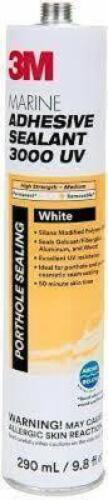 DESCRIPTION: (6) ADHESIVE SEALANT 3000 UV BRAND/MODEL: 3M MARINE SIZE: 9.8 FL OZ RETAIL$: $29.98 EA QTY: 6