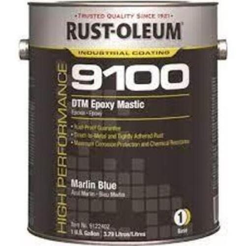 DESCRIPTION: (1) DTM EPOXY MASTIC BRAND/MODEL: RUST-OLEUM 9100 PART 1 INFORMATION: MARLIN BLUE BASE SIZE: 1 OZ RETAIL$: $118.00 EA QTY: 1
