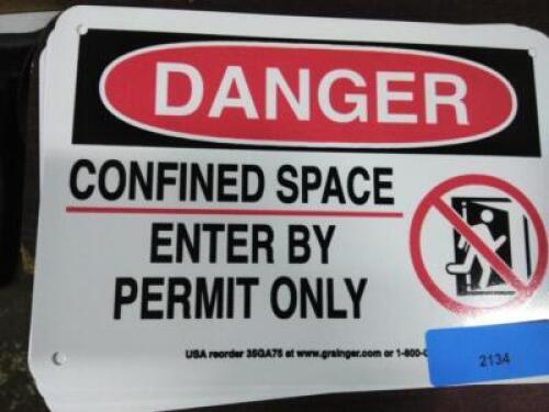 DESCRIPTION: (4) DANGER CONFINED SPACE ENTER BY PERMIT ONLY SIGN RETAIL$: $10.00 EA QTY: 4