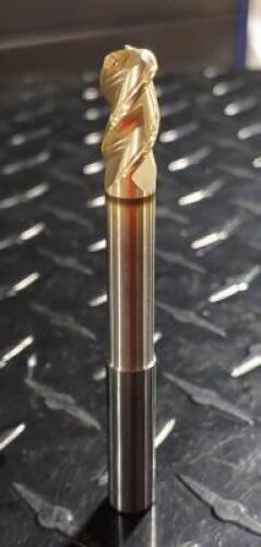 DESCRIPTION: (2) AX3 COATED END MILLS BRAND/MODEL: SC TOOL ST1647-31987 SIZE: 3/8" X 3/8" X 5/8 X 3-1/2 R125 QTY: 2