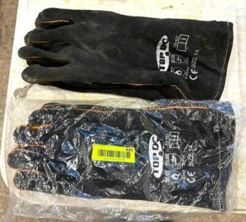 (2) PAIR OF 14" LEATHER WELDING GLOVES