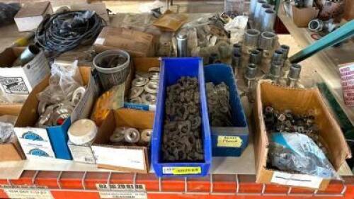 ASSORTED HARDWARE ON SHELF AS SHOWN