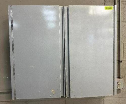 (2) 35" X 30" TWO DOOR WALL MOUNTED STORAGE CABINETS.