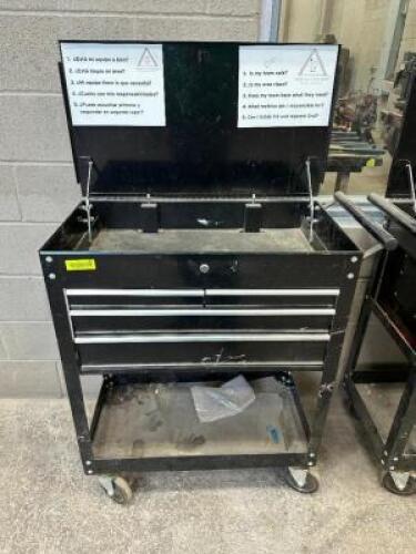 WATERLOO 34" FOUR DRAWER METAL TOOL CART
