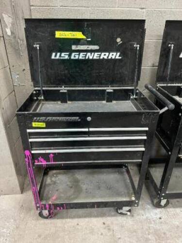 US GENERAL 34" FOUR DRAWER METAL TOOL CART