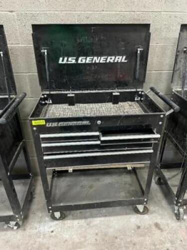 US GENERAL 34" FOUR DRAWER METAL TOOL CART