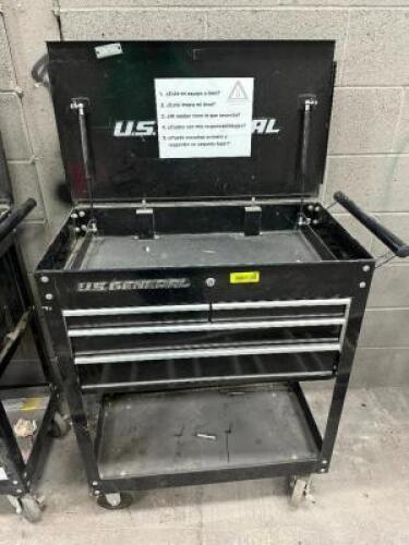 US GENERAL 34" FOUR DRAWER METAL TOOL CART