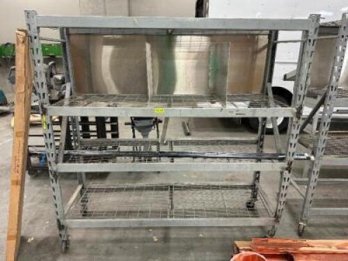 72" X 24" FOUR TIER METAL SHELF.