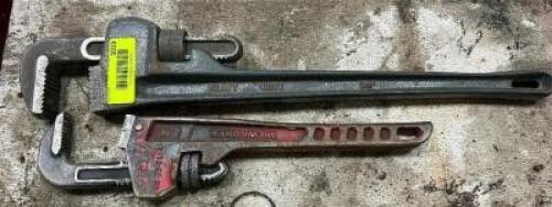 (2) HEAVY DUTY PIPE WRENCHES