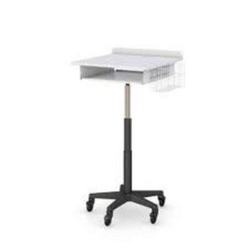 DESCRIPTION: (1)ADJUSTABLE HEIGHT ROLLING COMPUTER DESK BRAND/MODEL: AFC IND. 772117 SIZE: 24" W 24" D 27-37" H RETAIL$: $875.00 QTY: 1