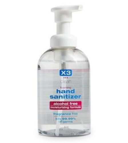 DESCRIPTION: (3) HAND SANITIZER BRAND/MODEL: X3 MOISTURIZING FORMULA SIZE: 10.2 OZ RETAIL$: $7.15 EA QTY: 3