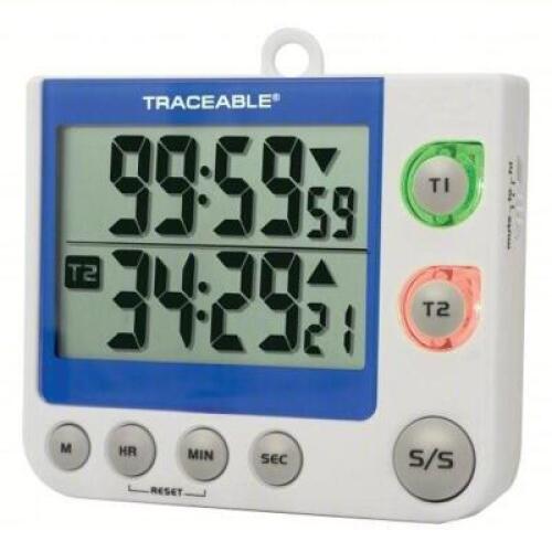 DESCRIPTION: (5) DUAL CHANNEL TIMER BRAND/MODEL: TRACEABLE #6KED8 INFORMATION: WHITE SIZE: 99 HR, 59 MIN, 59 SEC RETAIL$: $49.09 EA QTY: 5