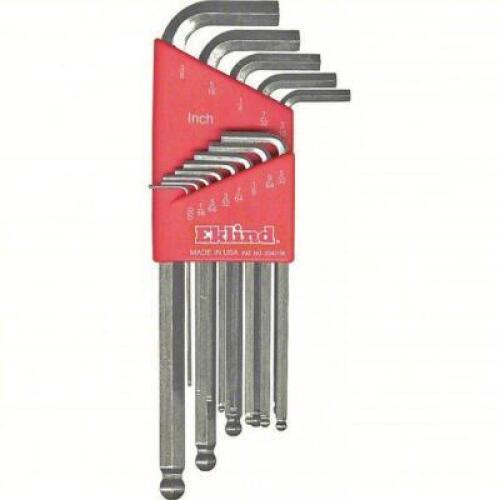 DESCRIPTION: (1) HEX KEY SET BRAND/MODEL: EKLIND #4YCN7 INFORMATION: SAE SIZE: LONG, 13 PIECES, PLASTIC HOLDER, NICKEL PLATED, 2 TIPS RETAIL$: $33.04