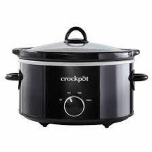 DESCRIPTION: (1) SLOW COOKER BRAND/MODEL: CROCK POT INFORMATION: BLACK SIZE: 4.5 QT RETAIL$: $74.00 EA QTY: 1