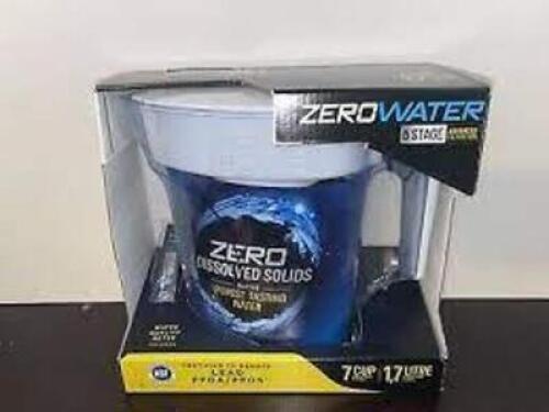 DESCRIPTION: (1) WATER FILTRATION PITCHER BRAND/MODEL: ZERO WATER SIZE: 7 CUP RETAIL$: $25.00 EA QTY: 1