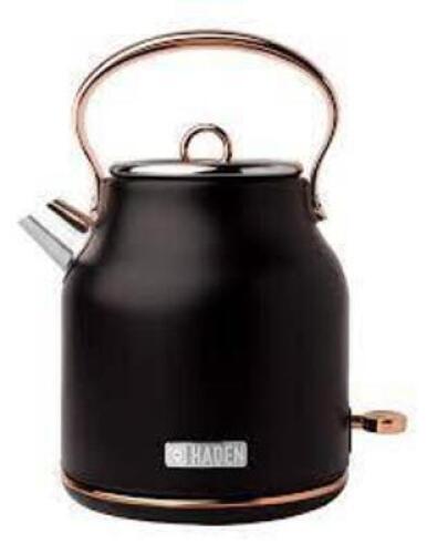 DESCRIPTION: (1) ELECTRIC CORDLESS KETTLE BRAND/MODEL: HADEN INFORMATION: BLACK RETAIL$: $70.00 EA QTY: 1