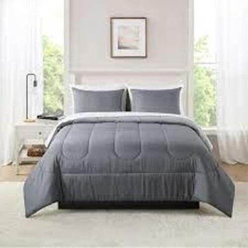 DESCRIPTION: (1) COORDINATED BEDDING SET BRAND/MODEL: MAINSTAYS INFORMATION: GRAY SIZE: FULL RETAIL$: $44.00 EA QTY: 1