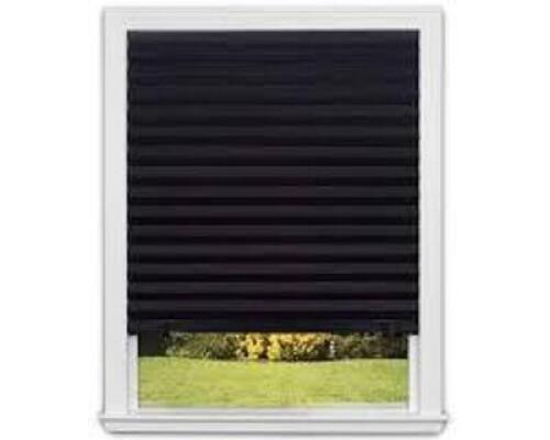 DESCRIPTION: (3) PLEATED PAPER SHADE BRAND/MODEL: REDI SHADE INFORMATION: BLACK SIZE: 48X72 RETAIL$: $5.47 EA QTY: 3