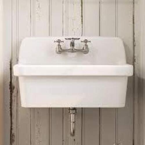 DESCRIPTION: (1) WALL MOUNTED LAUNDRY SINK WHITE BRAND/MODEL: EL MUSTEE MODEL 16 RETAIL$: $169.00 EA QTY: 1