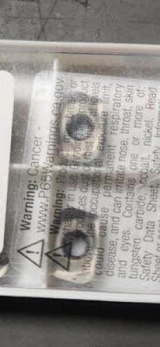 DESCRIPTION: (40) XOEX10T32R-M06CARBIDE MILLING INSERT BRAND/MODEL: SECO XOEX10T324R-M06 RETAIL$: $25.80 PER INSERT QTY: 40