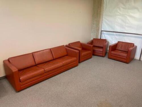 (4) - PC. SEATING ARRANGEMENT SET WITH SOFA AND LOUNGE CHAIRS