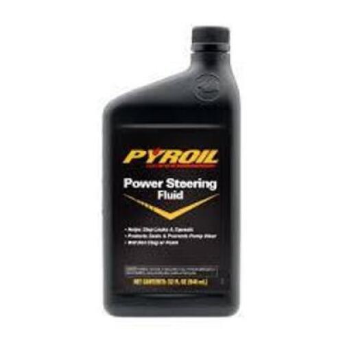 DESCRIPTION: (4) POWER STEERING FLUID BRAND/MODEL: PYROIL SIZE: 1 QT RETAIL$: $10.00 EA QTY: 4