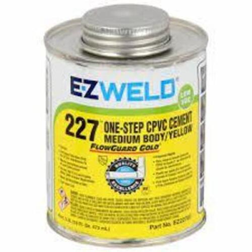 DESCRIPTION: (4) ONE STEP CPVC CEMENT BRAND/MODEL: EZ WELD 227 SIZE: 16 FL OZ RETAIL$: $8.78 EA QTY: 4