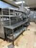STAINLESS STEEL TABLE W/ SHELVING & FOOD WARMING LAMP - 2
